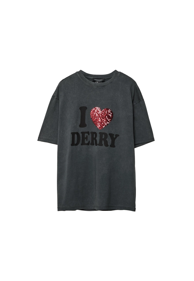 Футболка оверсайз Дерри с эффектом потертости