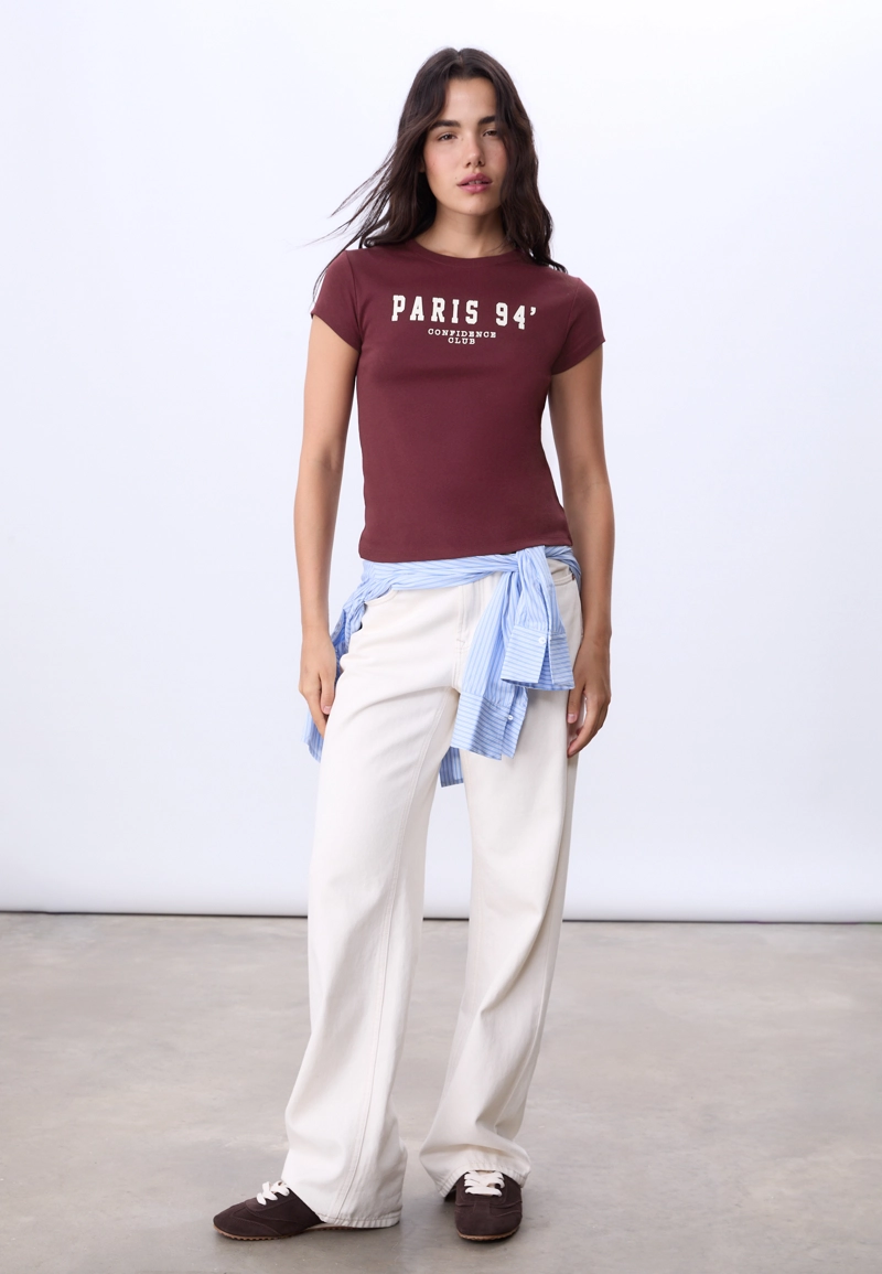 Облегающая футболка с надписью