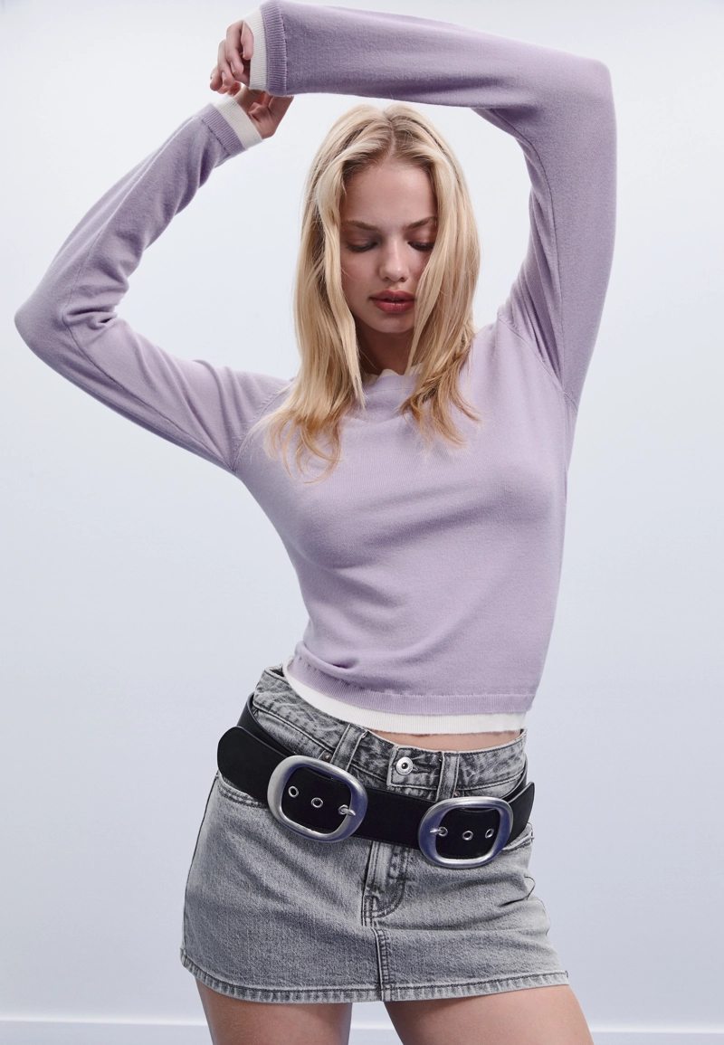 Джемпер трикотажный с ярким контрастом