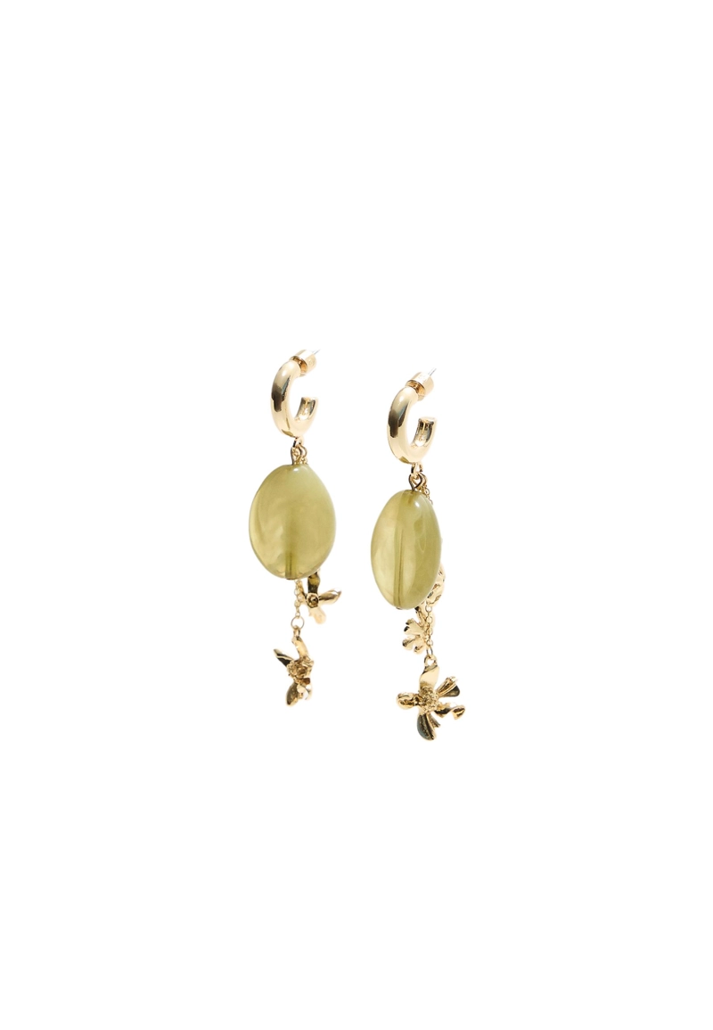 Длинные серьги с цветами