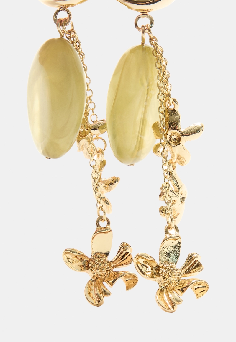 Длинные серьги с цветами