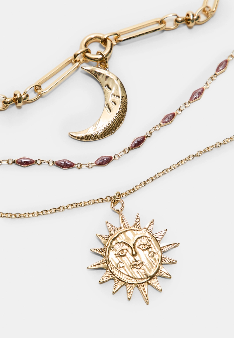 Набор из 3 кулонов «Луна и Солнце»