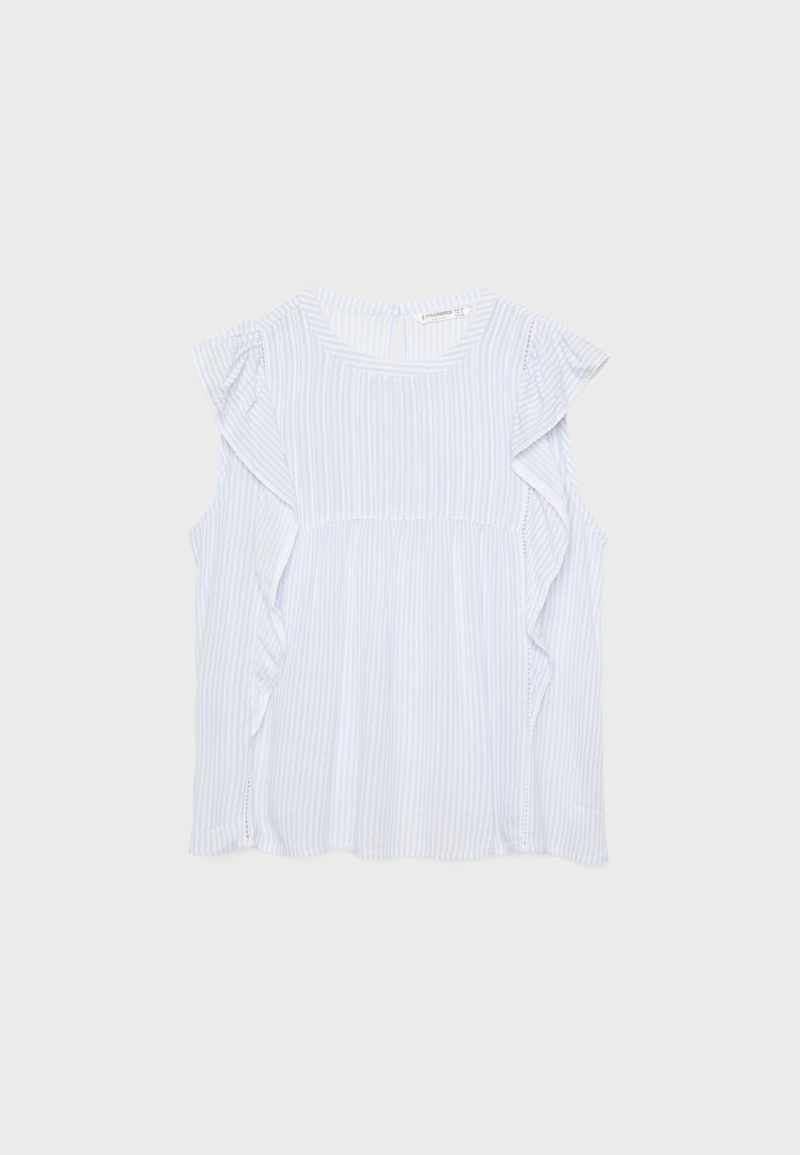 Блузка из струящейся ткани с воланами