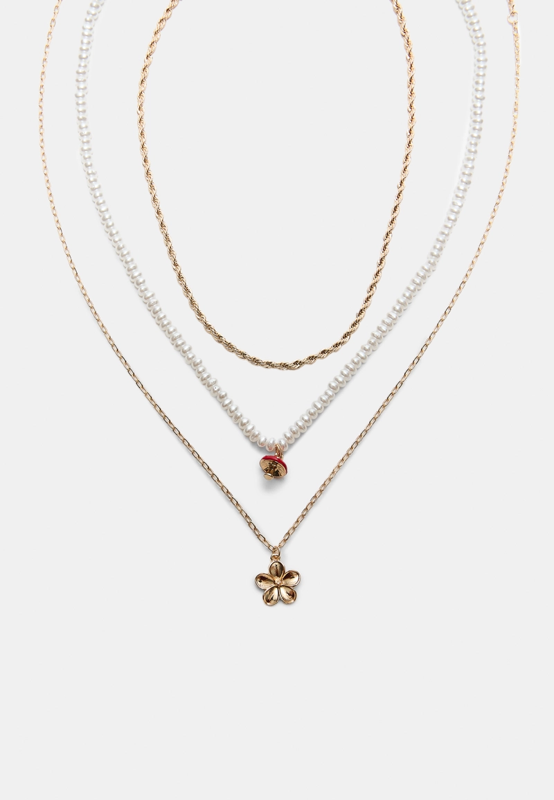 Набор из 3 колье с грибами и цветами l03123904