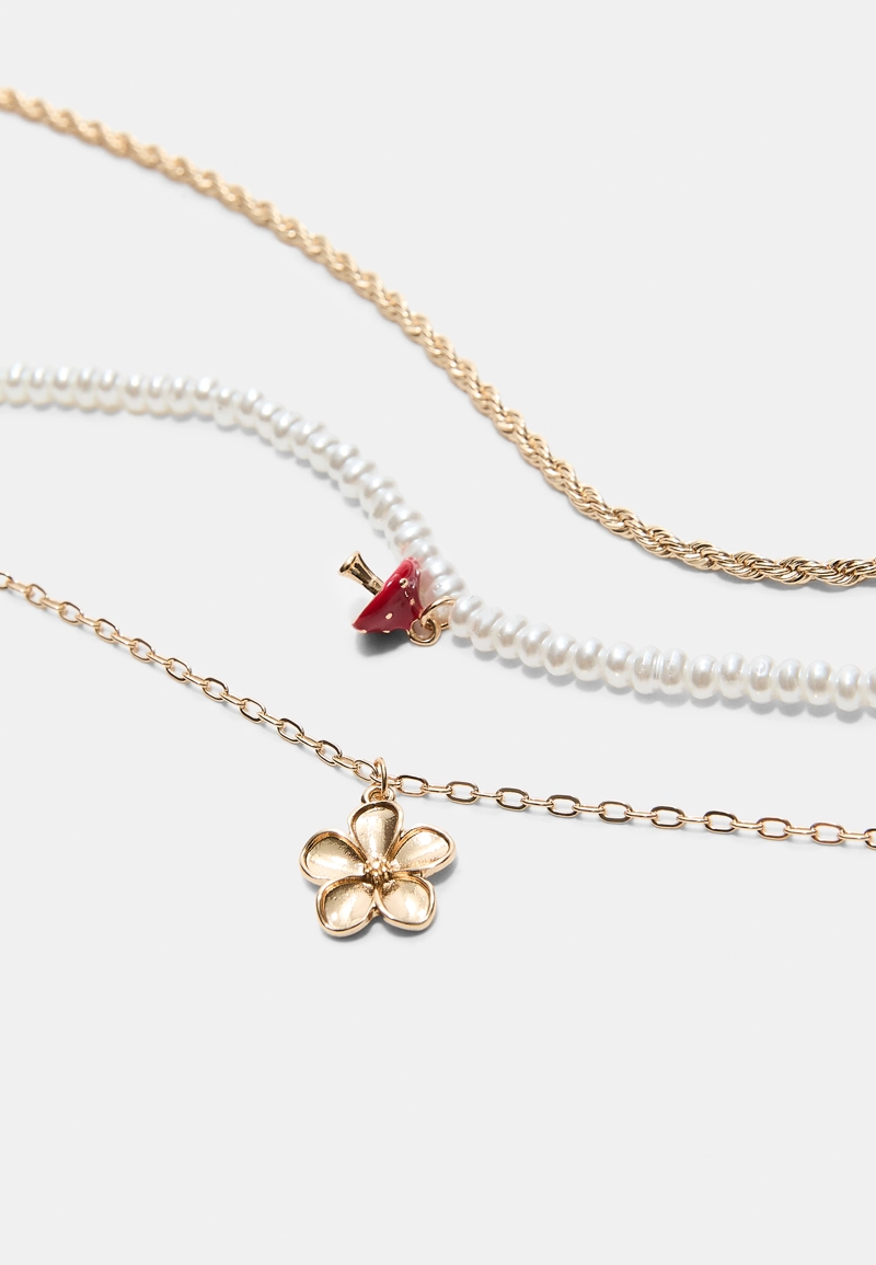 Набор из 3 колье с грибами и цветами l03123904