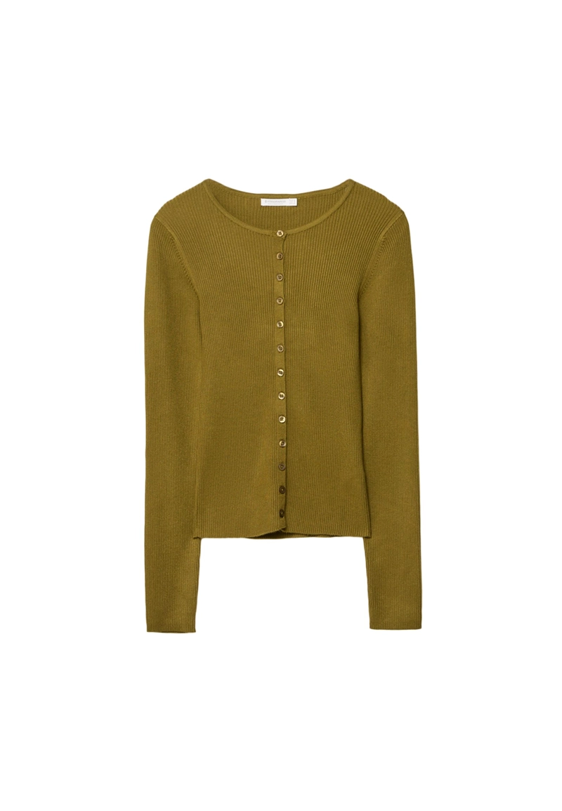 Кардиган в рубчик на пуговицах