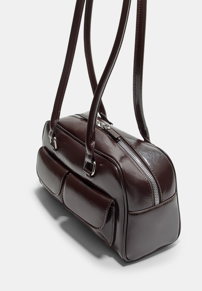 Сумка через плечо с карманами и длинной ручкой