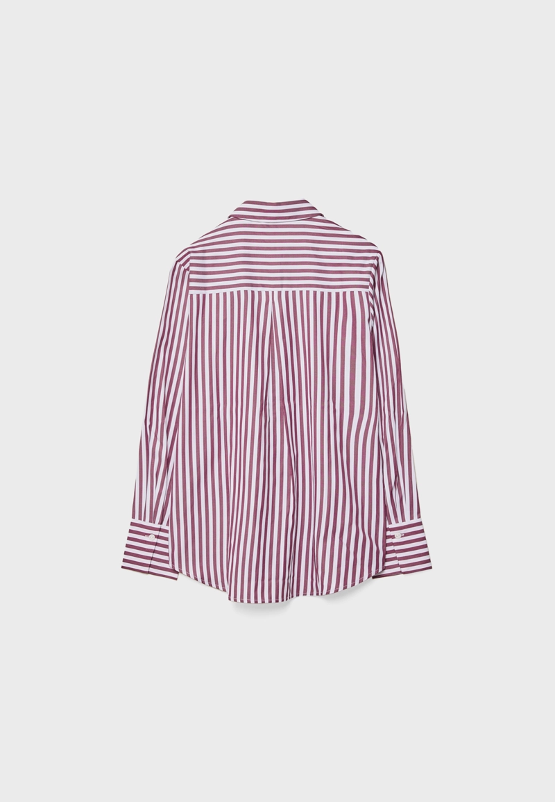 Базовая рубашка в полоску из поплина с карманом
