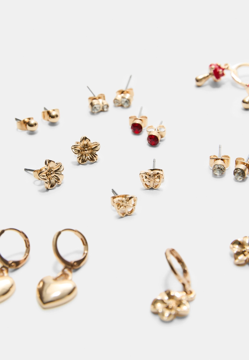 Набор из 9 сережек с грибами