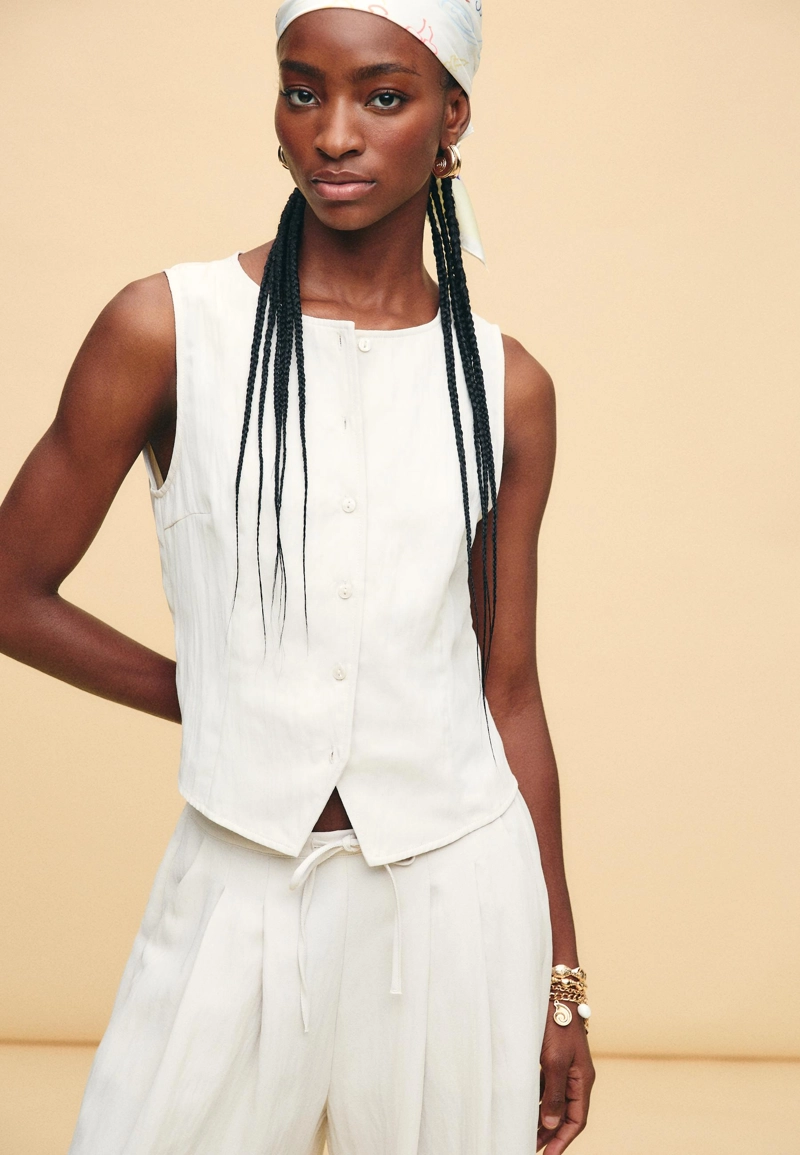 Текстурный топ на пуговицах