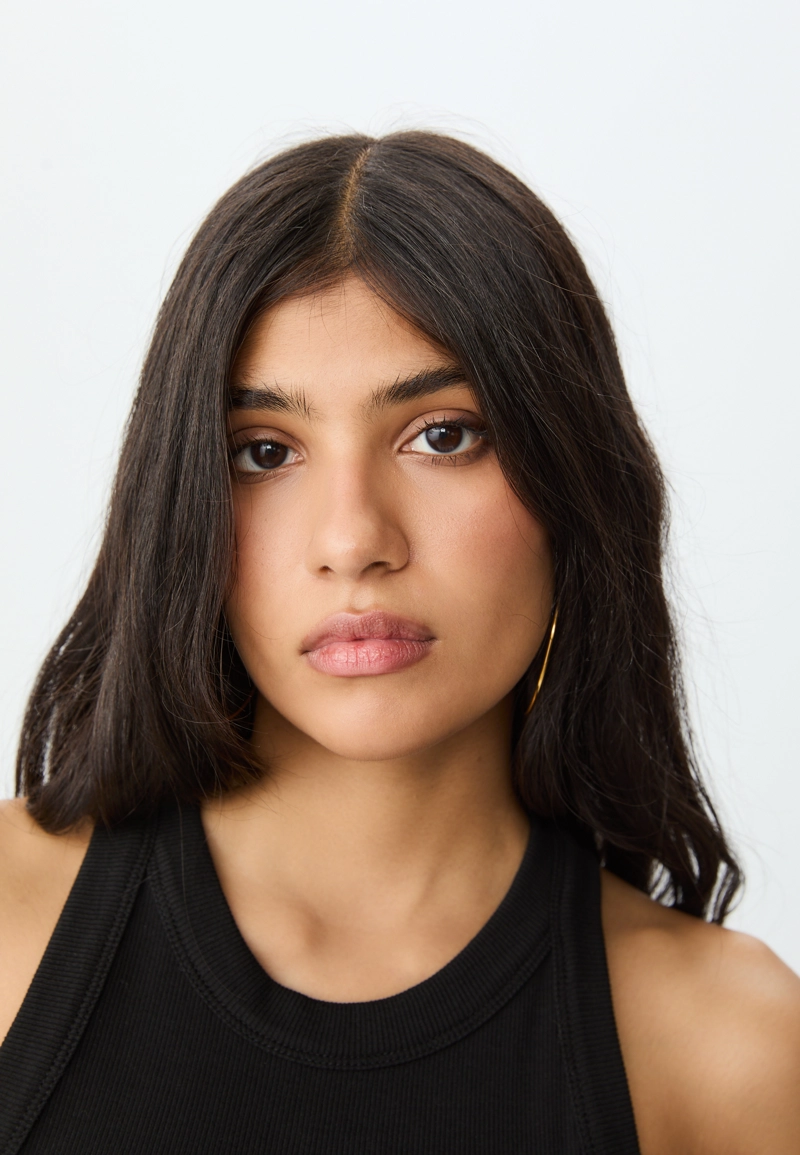 Майка в рубчик на бретелях