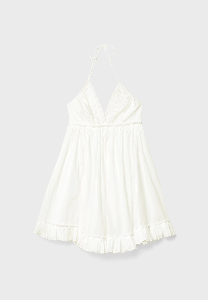 Короткое платье халтер свободного кроя