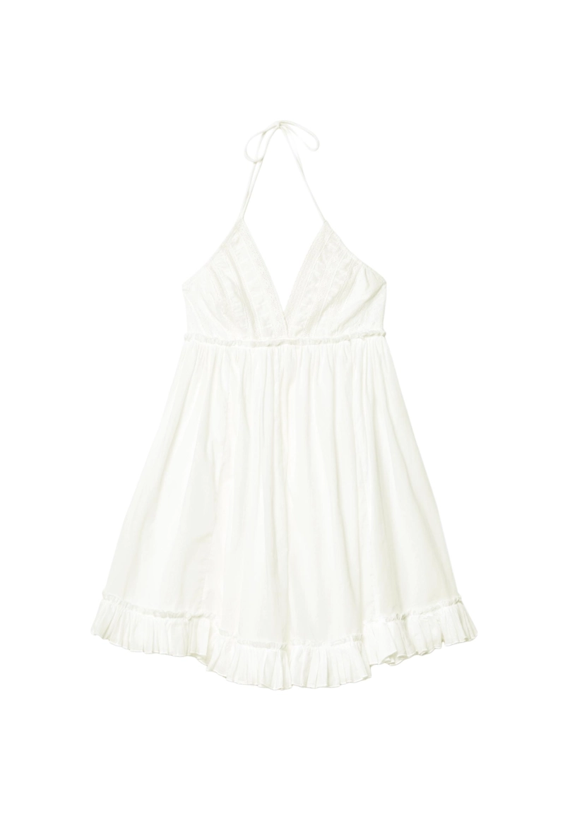 Короткое платье халтер свободного кроя