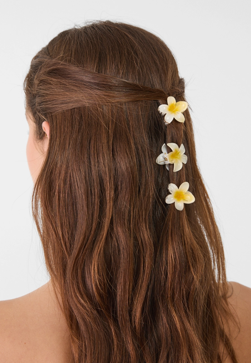 Набор из 6 мини-заколок в виде цветков