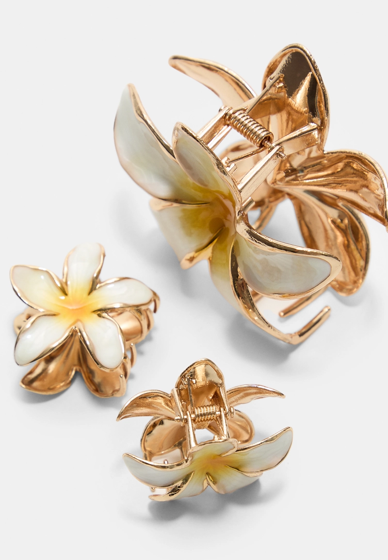 Набор из 3 заколок-цветов