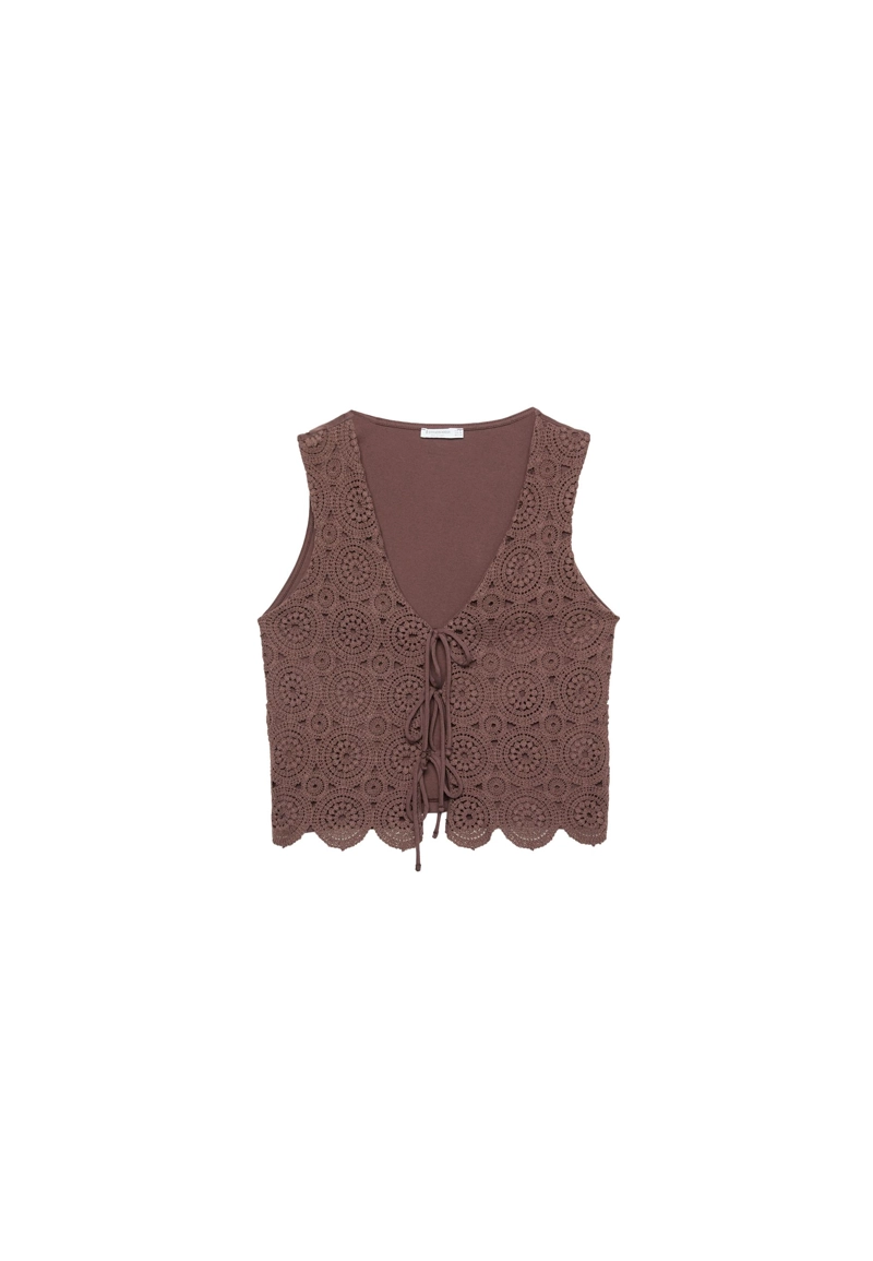 Комбинированный жилет крючком