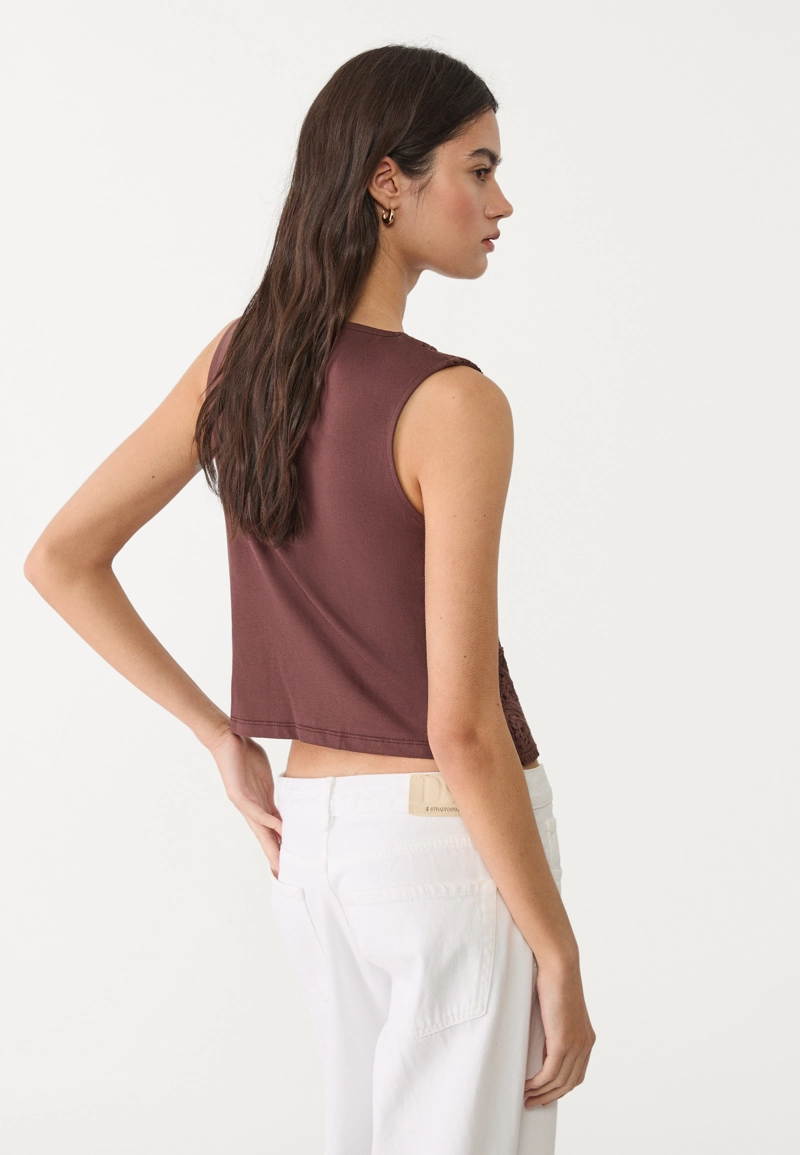 Комбинированный жилет крючком