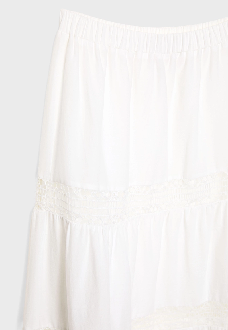 Длинная юбка с кружевными вставками