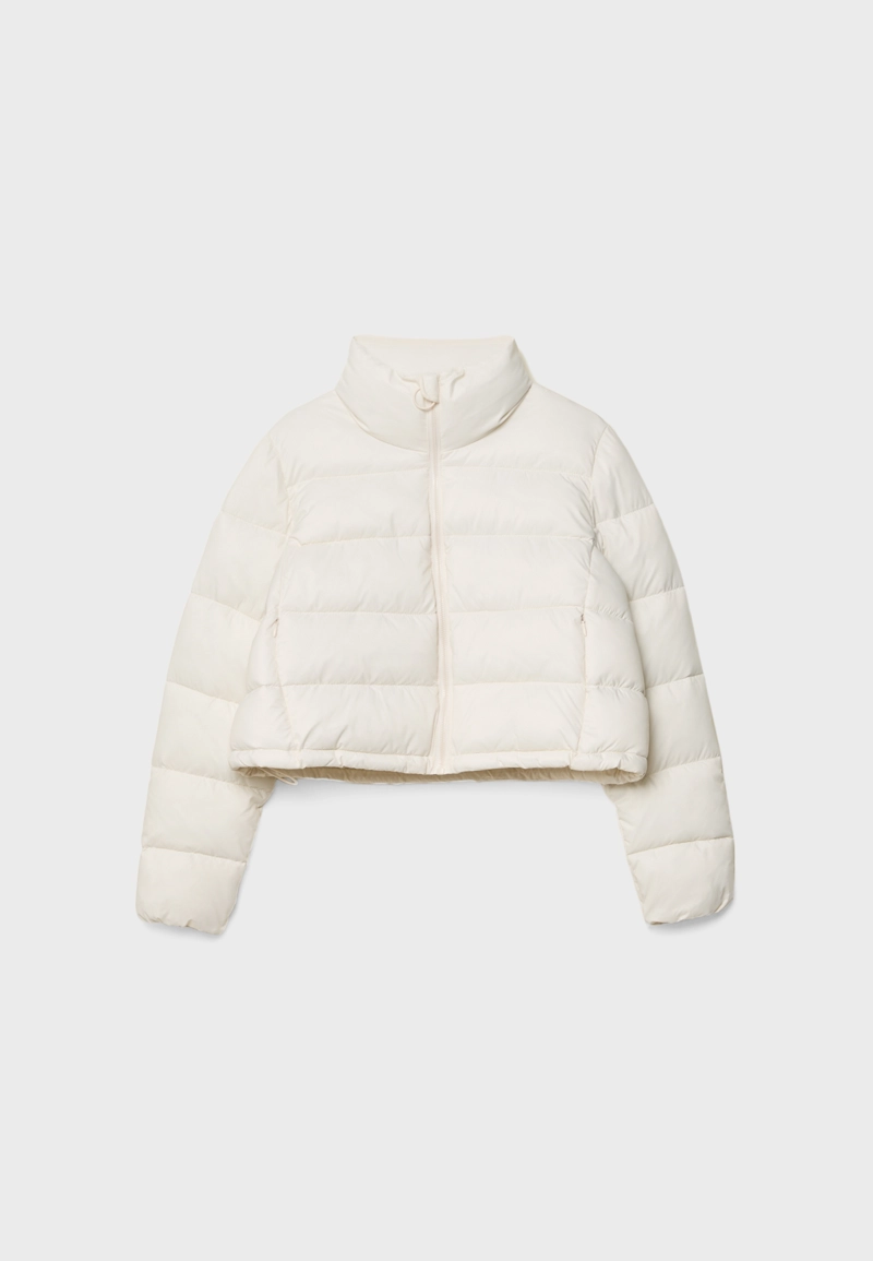 Стеганая куртка с высоким воротником