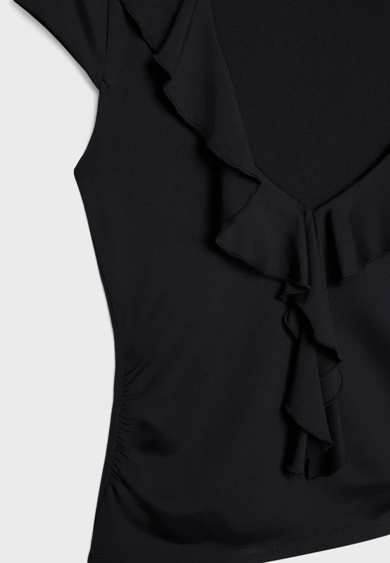 Топ из полиамида с оборками