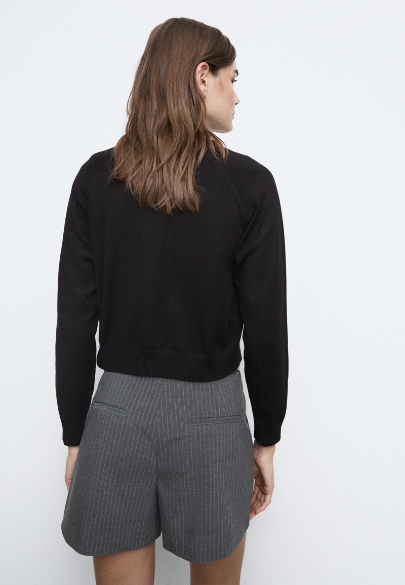 Трикотажный жакет на пуговицах с рукавами реглан