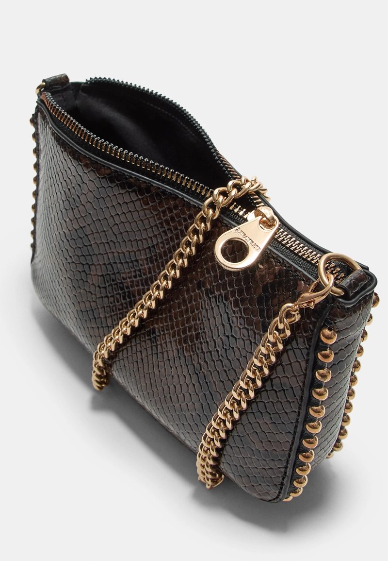 Мини-сумочка в горошек с анималистическим принтом