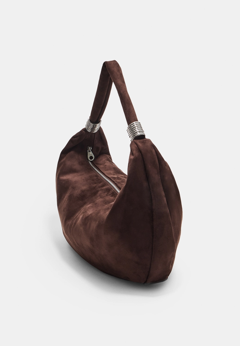 Сумка с кольцами из искусственной замши