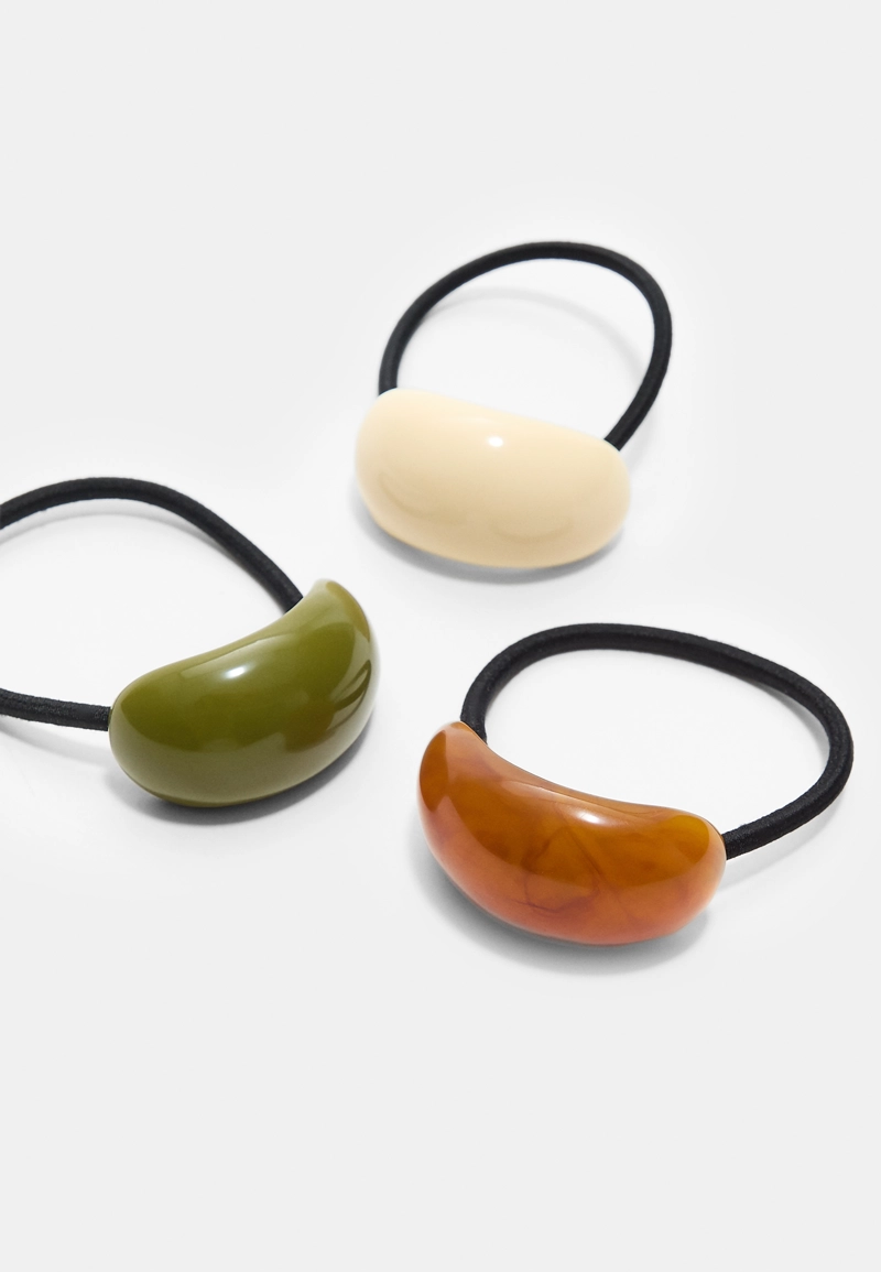 Набор из 3 контрастных объемных резинок для волос