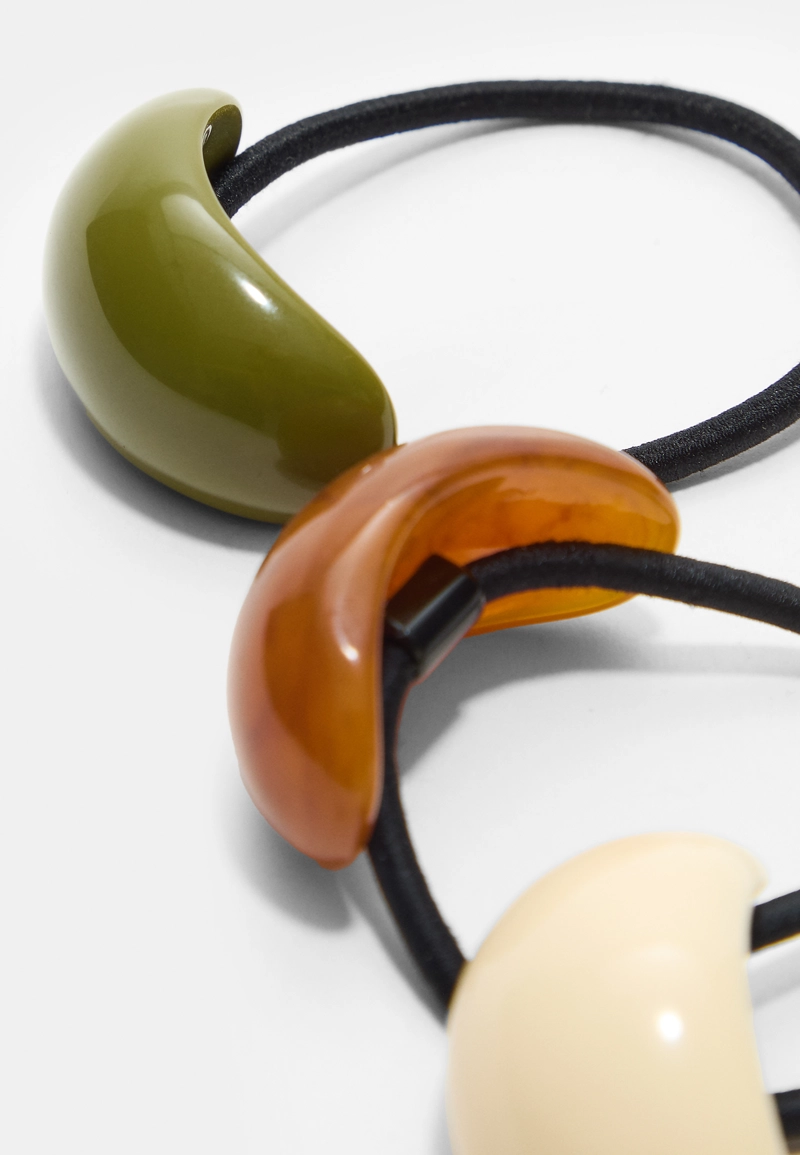 Набор из 3 контрастных объемных резинок для волос