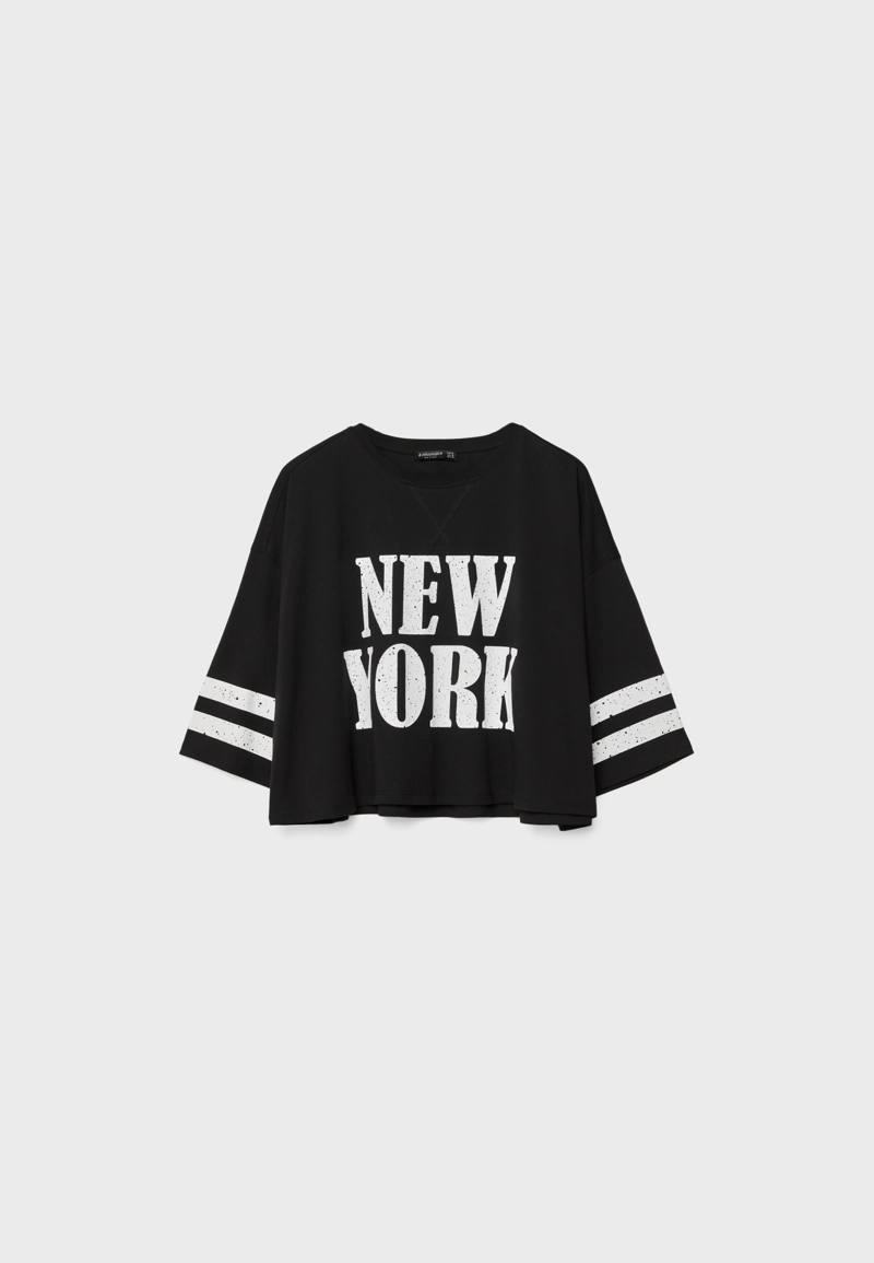 Укороченная футболка New York