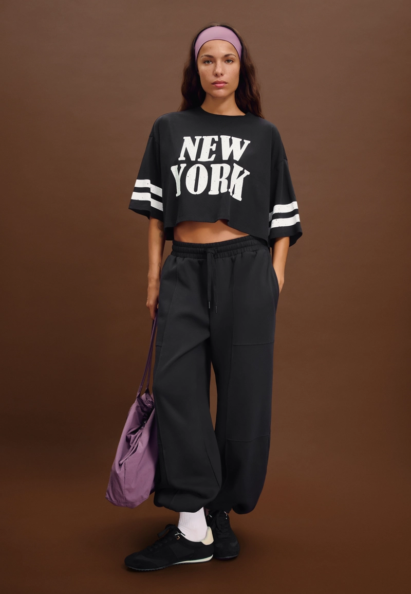 Укороченная футболка New York