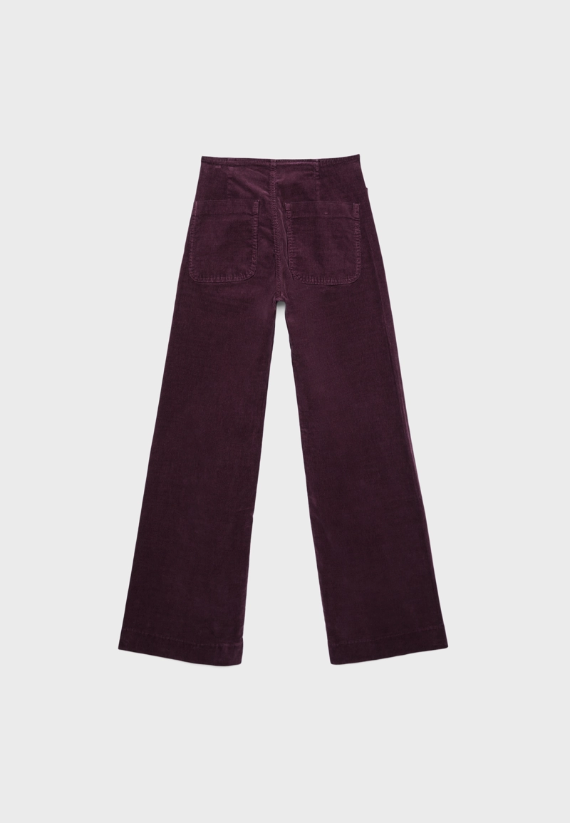 Брюки D77 из вельвета в минималистичном стиле с карманами