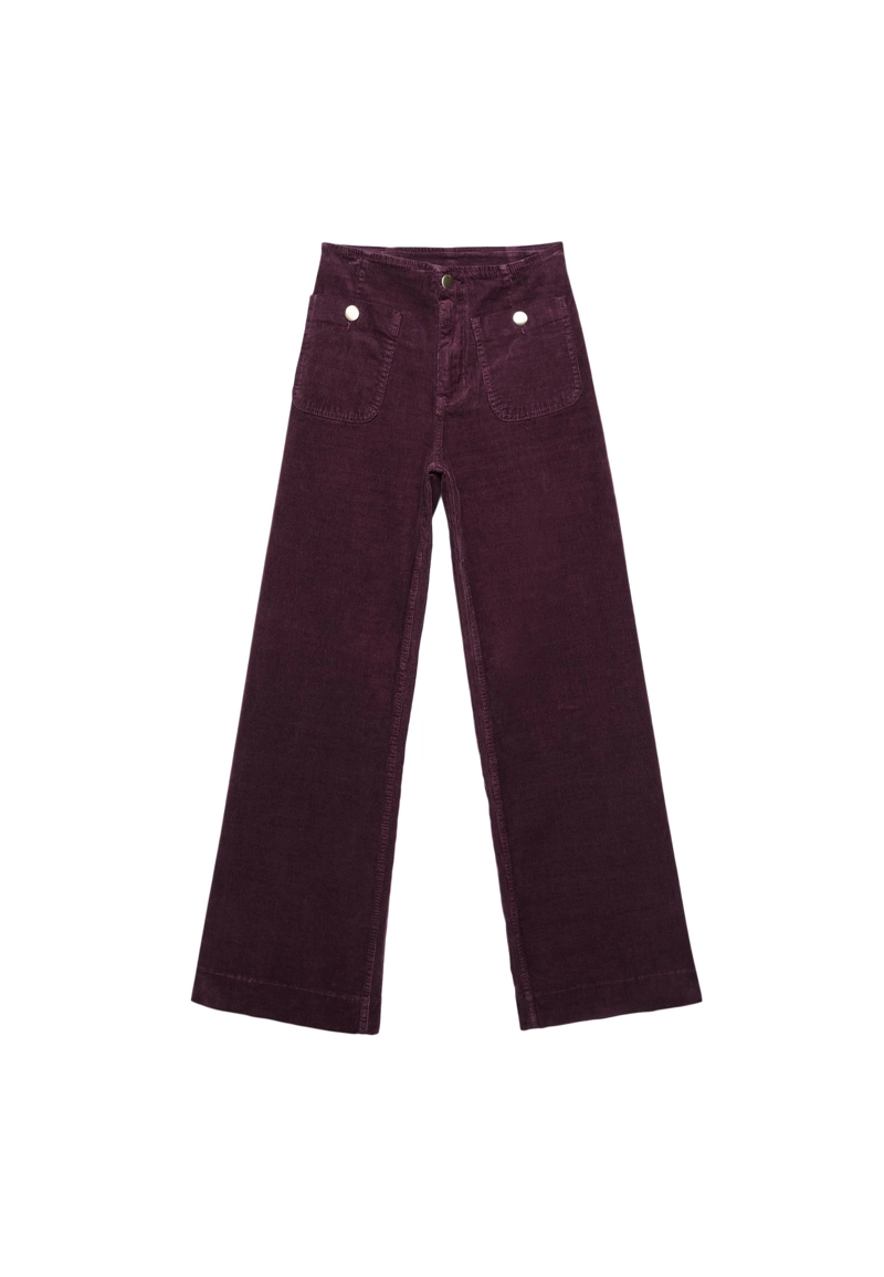 Брюки D77 из вельвета в минималистичном стиле с карманами