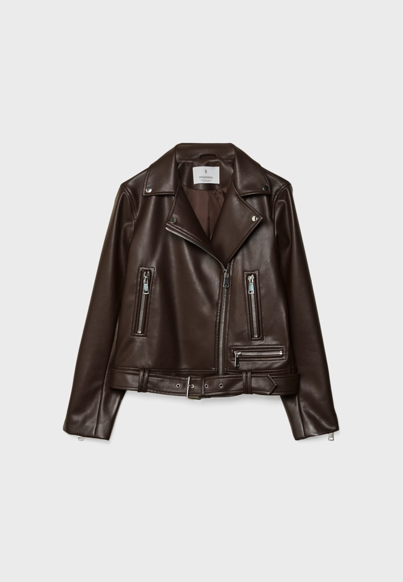 Байкерская куртка из искусственной кожи