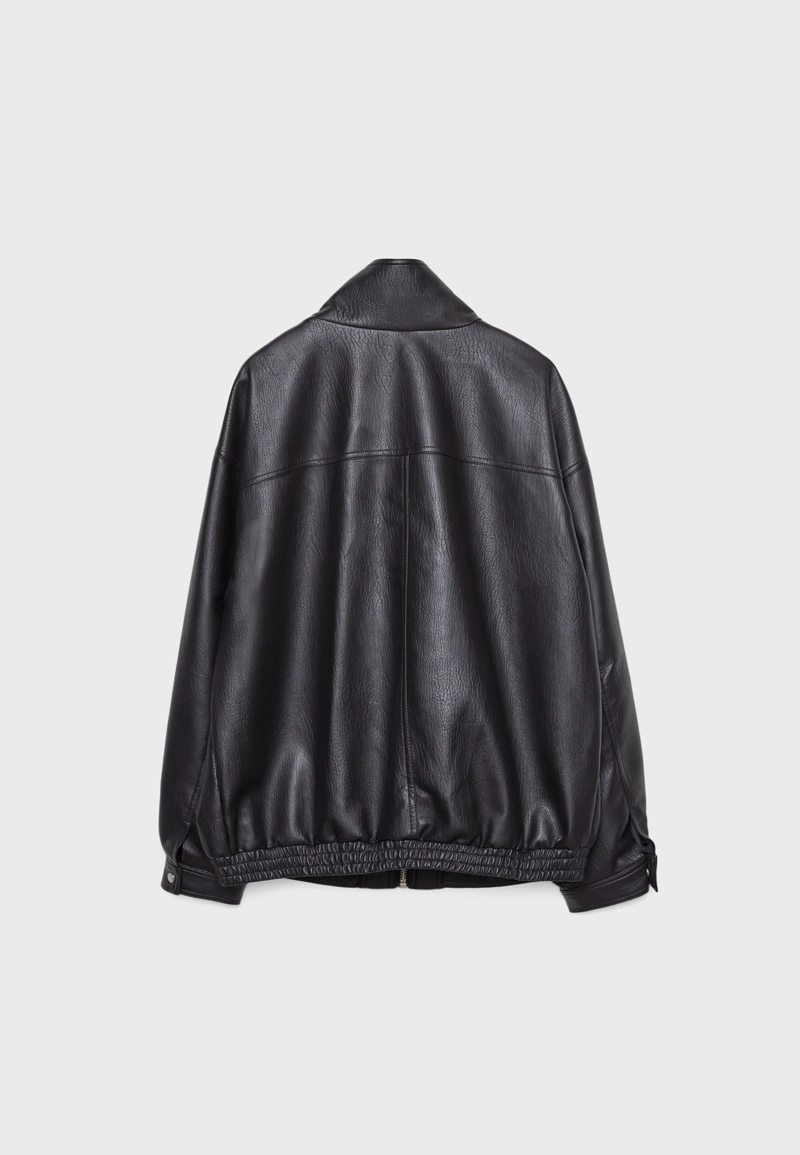 Куртка оверсайз из искусственной кожи