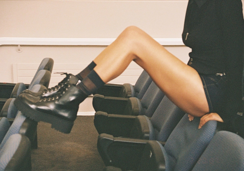 Плоские ботинки на шнуровке