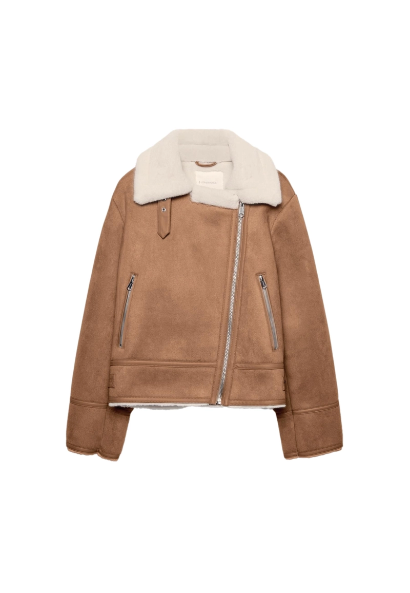 Двусторонняя байкерская куртка под искусственную замшу