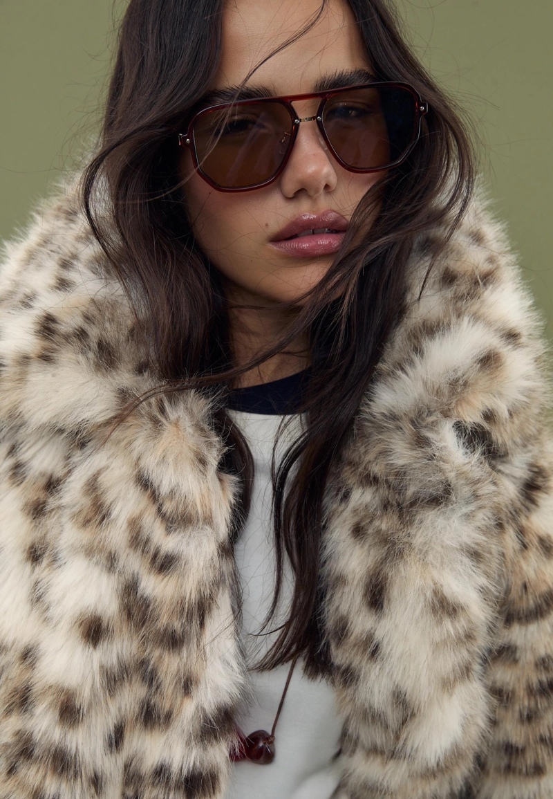 Куртка из искусственного меха с леопардовым принтом