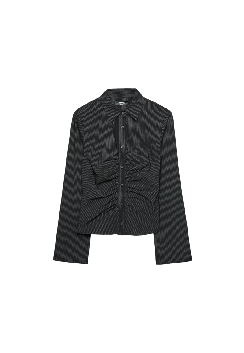 Рубашка с оборками в полоску