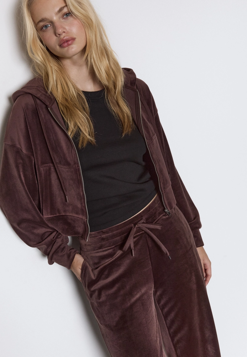 Бархатные брюки-джоггеры