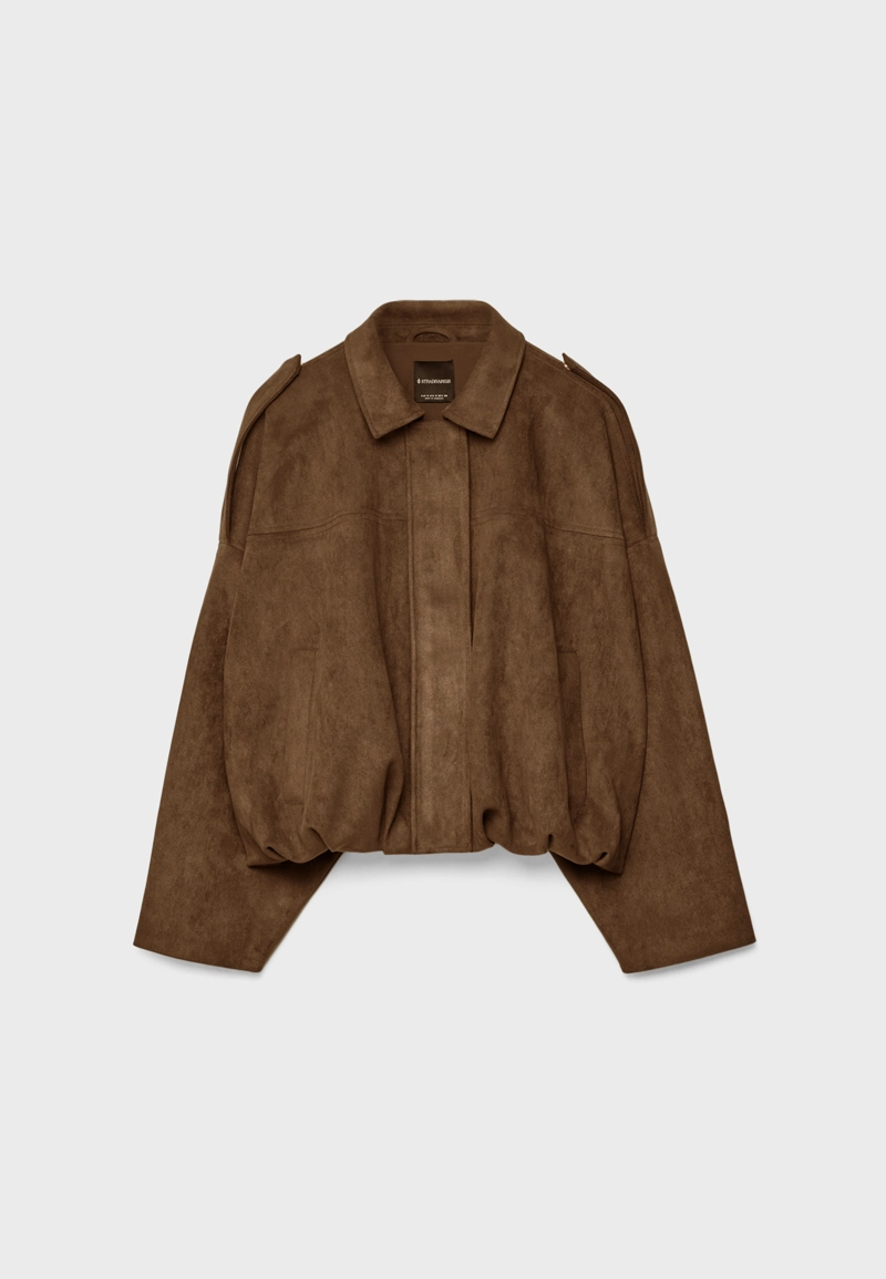 Куртка-бомбер из искусственной замши