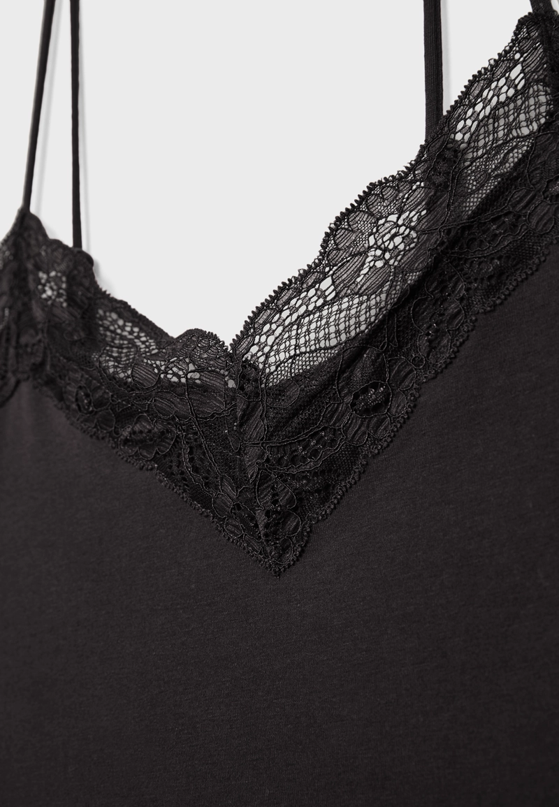Хлопковый боди с кружевной отделкой