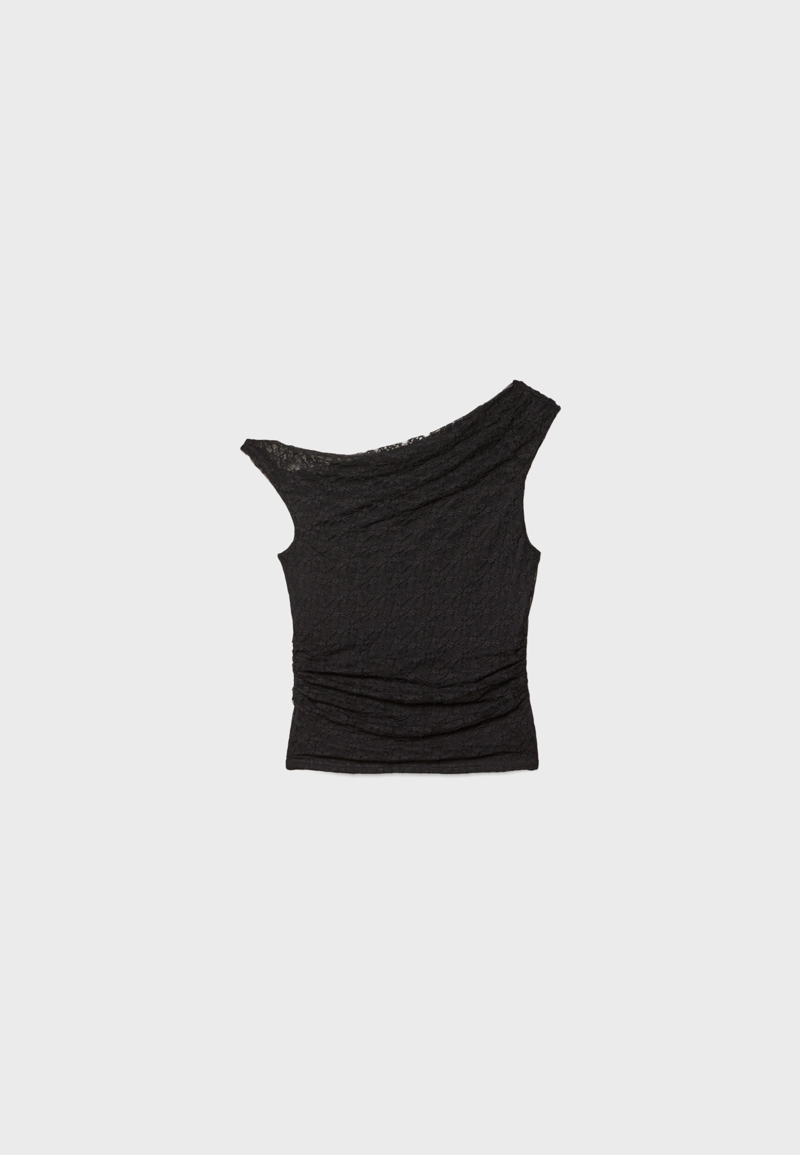 Асимметричная кружевная футболка