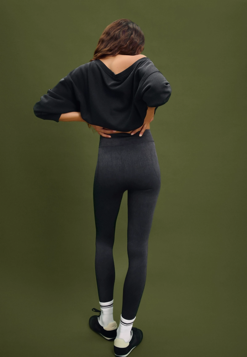 Легинсы с высокой посадкой и эффектом стирки