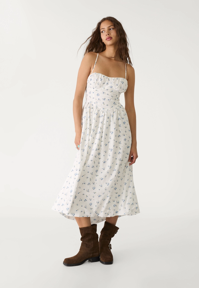 Длинное платье с принтом