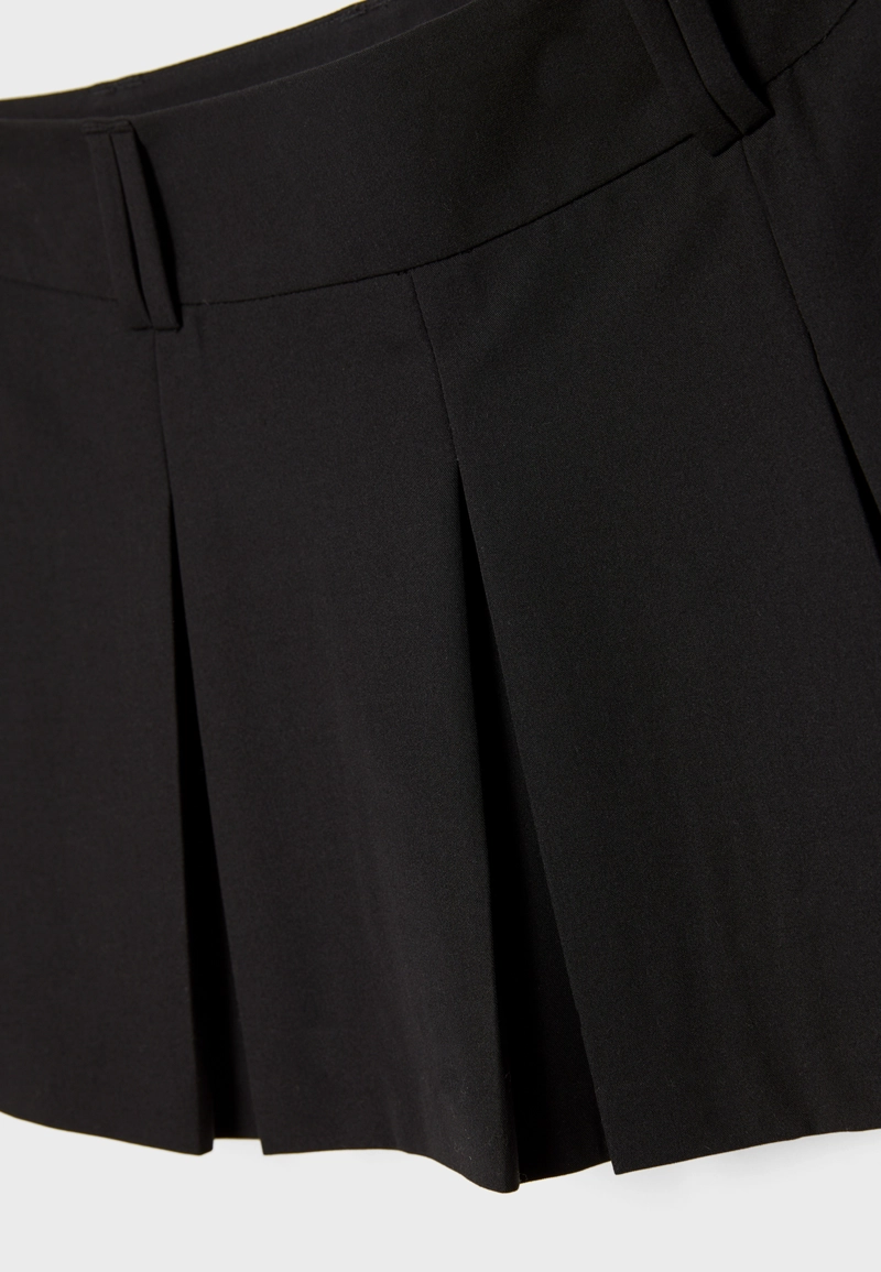 Мини-юбка-шорты в складку