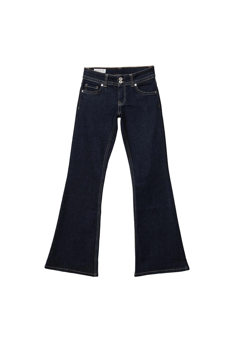 Джинсы клеш с низкой посадкой и двумя пуговицами