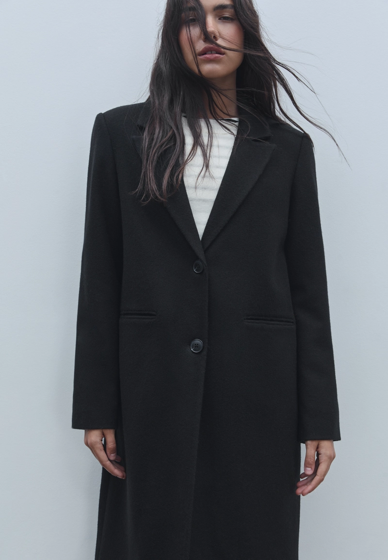 Длинное прямое пальто