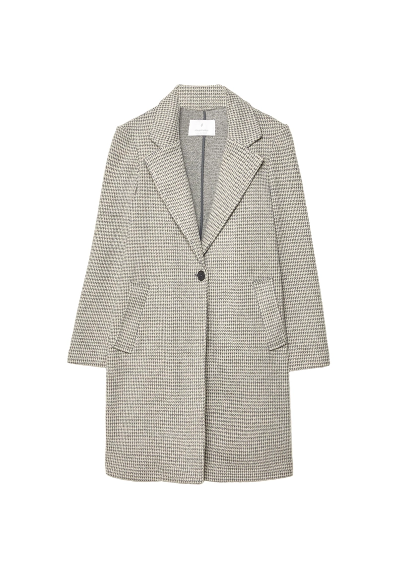 Пальто миди с пуговицами и принтом