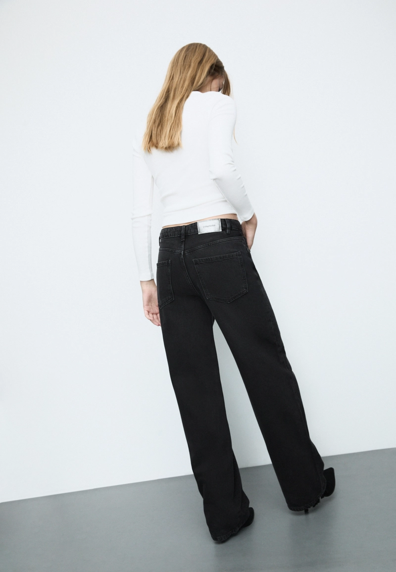 Джинсы прямого кроя с блестящей отделкой